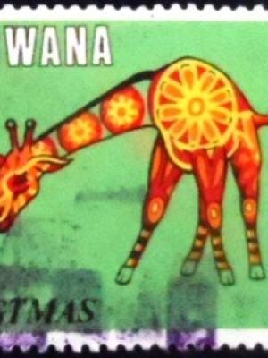 Selo postal de Botswana de 1970 Giraffe U