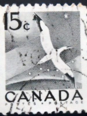 Selo postal do Canadá de 1954 Northern Gannet 15 U