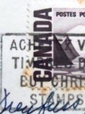 Fragmento com selo postal do Canadá de 1967 Bylot Island by Lawren Stewart Harris U FRG