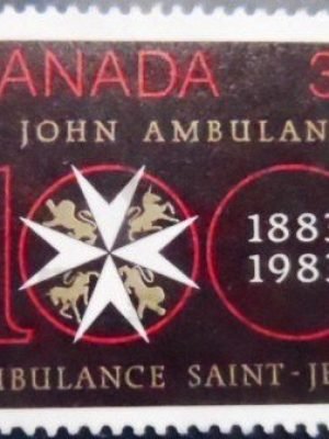 Selo postal do Canadá de 1983 Centenary of St. John Ambulance in Canada U