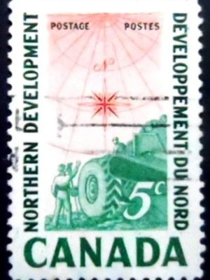 Selo postal do Canadá de 1961 Northern Development