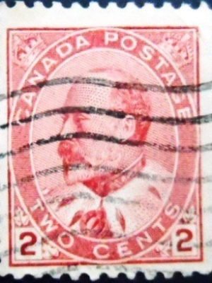 Selo postal do Canadá de 1903 King Edward VII 2 U sev