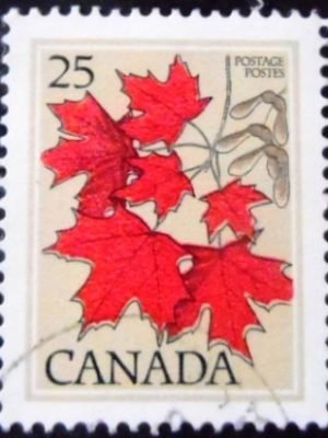 Selo postal do Canadá de 1977 Sugar Maple 25 U sev