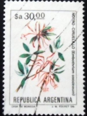 Selo postal da Argentina de 1984 Notro - Ciruelillo U sev
