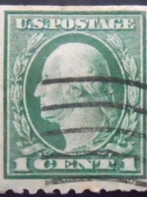 Selo postal dos Estados Unidos de 1917 George Washington 1 h U