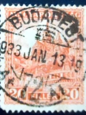Selo postal da Hungria de 1926 Matthias Church 20 U sev