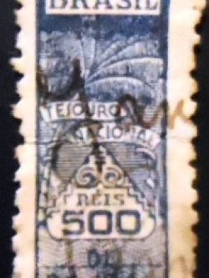 Selo fiscal do Brasil da década de 1940 Tesouro Nacional 500 U