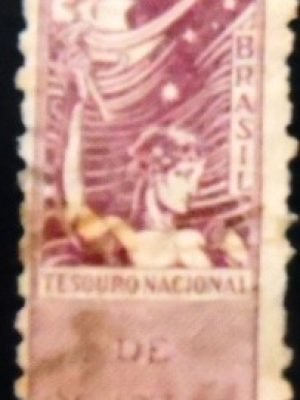 Selo fiscal Tesouro Nacional do Brasil de 1932 Educação e Saúde 600 U