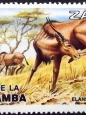 Selo postal do Zaire de 1984 Giant Eland N