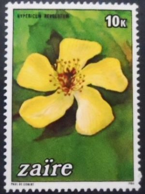 Selo postal do Zaire de 1984 Hypericum revolutum M