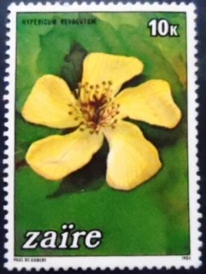 Selo postal do Zaire de 1984 Hypericum revolutum N