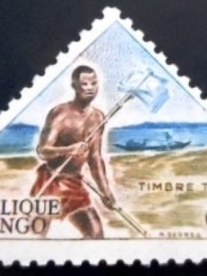Selo postal da Rep Congo de 1961 Post Runner 0.50 P MCC