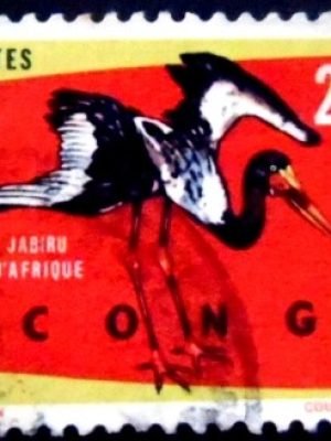 Selo postal da Rep Dem Congo de 1963 Saddle-billed Stork 20 U