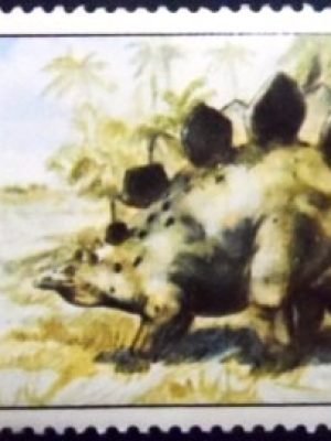 Selo postal da Rep do Congo de 1975 Stegosaurus M