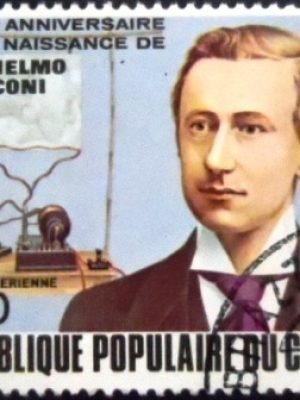 Selo postal da Rep do Congo de 1974 Marconi and wireless telegraph MCC