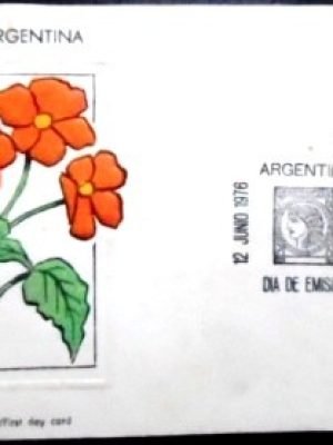Cartão Filatélico da Argentina de 1976 Begonia micranthera CF