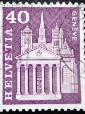 Selo postal da Suiça de 1960 St. Pierre Cathedral U sev