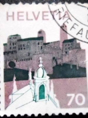 Selo postal da Suiça de 1973 Bellinzona U