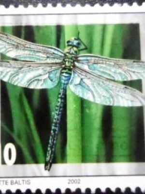 Selo postal da Suiça de 2002 Blue Emperor Dragonfly U
