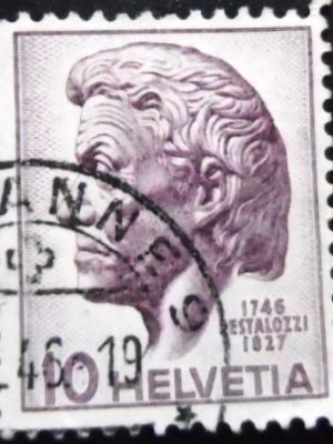 Selo postal da Suiça de 1946 Johann Heinrich Pestalozzi U