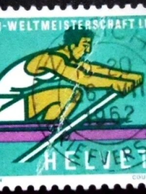 Selo postal da Suiça de 1962 Rower U