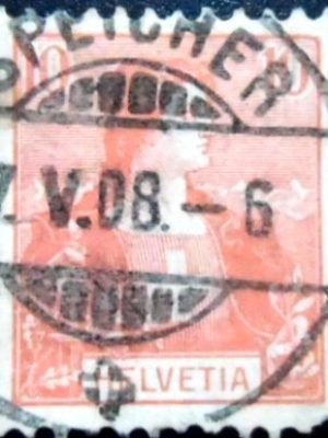 Remover termo: Selo postal da Suiça de 1907 Helvetia 10 U Selo postal da Suiça de 1907 Helvetia 10 U