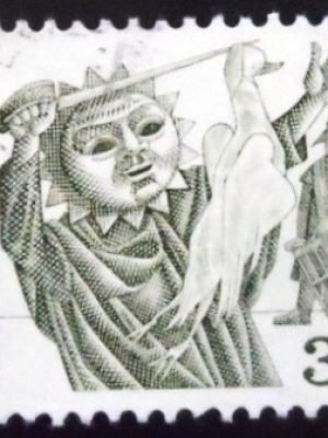 Selo postal da Suiça de 1977 Cutting of the Goose Sursee U