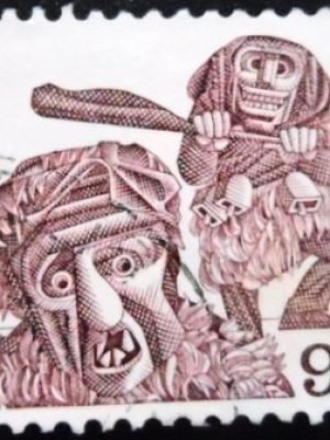 Selo postal da Suiça de 1977 Roitschäggätä Lötschental U