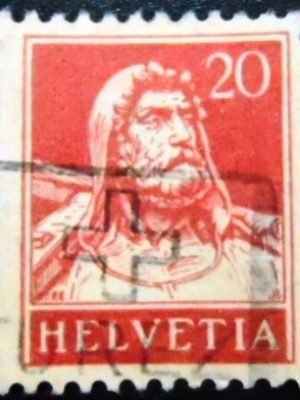 Selo postal da Suiça de 1924 William Tell 20 U sev