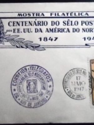 Cartão Comemorativo Mostra Filatélica Centenário do Selo Postal Americano