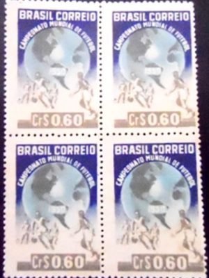 Quadra de selos postais do Brasil de 1950 Copa do Mundo 0