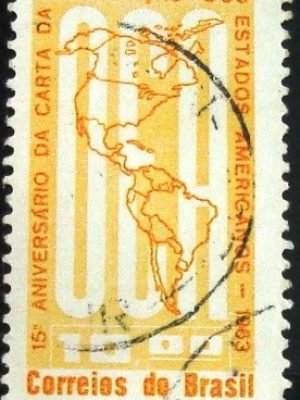 Selo postal do Brasil de 1963 Carta OEA - C 490 U