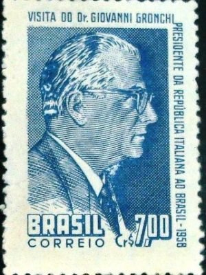 Selo postal do Brasil de 1958 Giovanni Gronchi - C 421 N