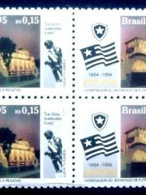 Quadra de selos postais do Brasil de 1995 Botafogo
