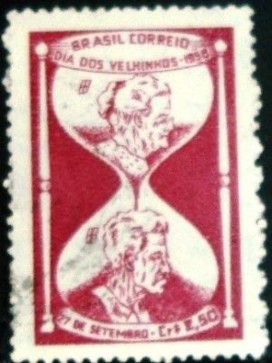 Selo postal do Brasil de 1958 Dia dos Velhinhos
