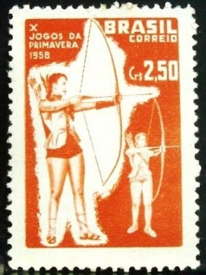 Selo postal do Brasil de 1958 Jogos da Primavera