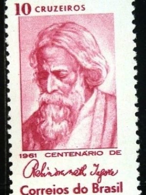 Selo postal do Brasil de 1961 Rabindranath Tagore - C 465 N