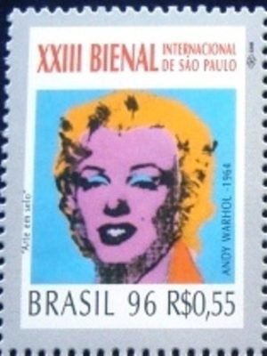 Selo postal do Brasil de 1996 Marilyn / Wahrol