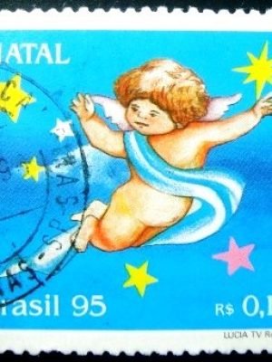 Selo postal do Brasil de 1995 Natal