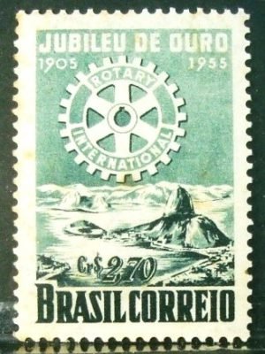 Selo postal do Brasil de 1955 Rotary