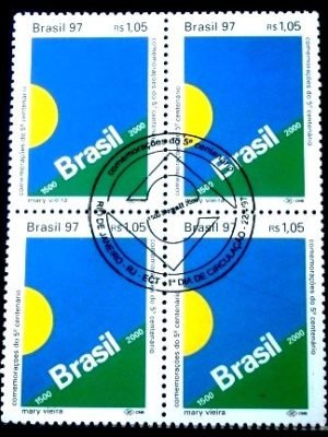Quadra de selos postais do Brasil de 1997 5º Centenário