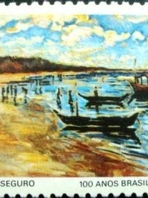 Selo postal do Brasil de 1977 Porto Seguro BA 5