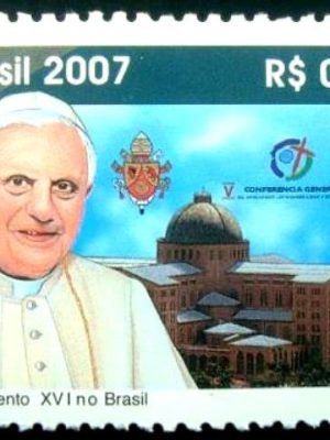 Selo postal do Brasil de 2007 Bento XVI