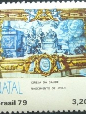 Selo postal do Brasil de 1979 Nascimento de Jesus