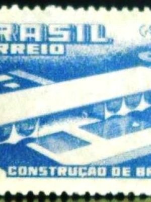 Selo postal do Brasil de 1958 Construção de Brasília
