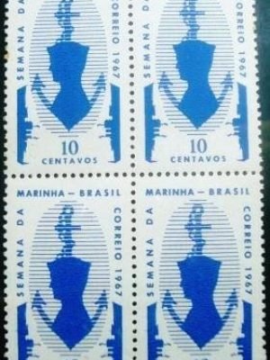 Quadra de selos postais do Brasil de 1967 Semana da Marinha