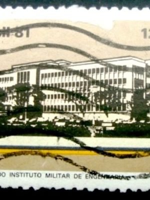 Selo postal do Brasil de 1981 Instituo Militar de Engenharia