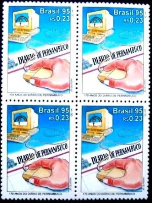 Quadra de selos postais do Brasil de 1995 Diário de Pernambuco