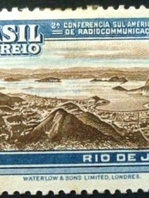 Selo postal do Brasil de 1937 Radiocomunicações 700 - C 117 M