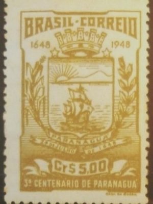 Selo postal do Brasil de 1948 Paranaguá